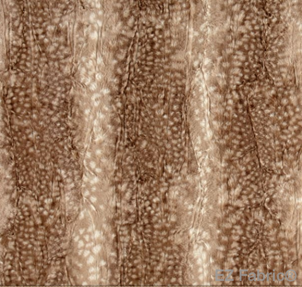 Fawn snuggle minky fabric in cream, surface detail