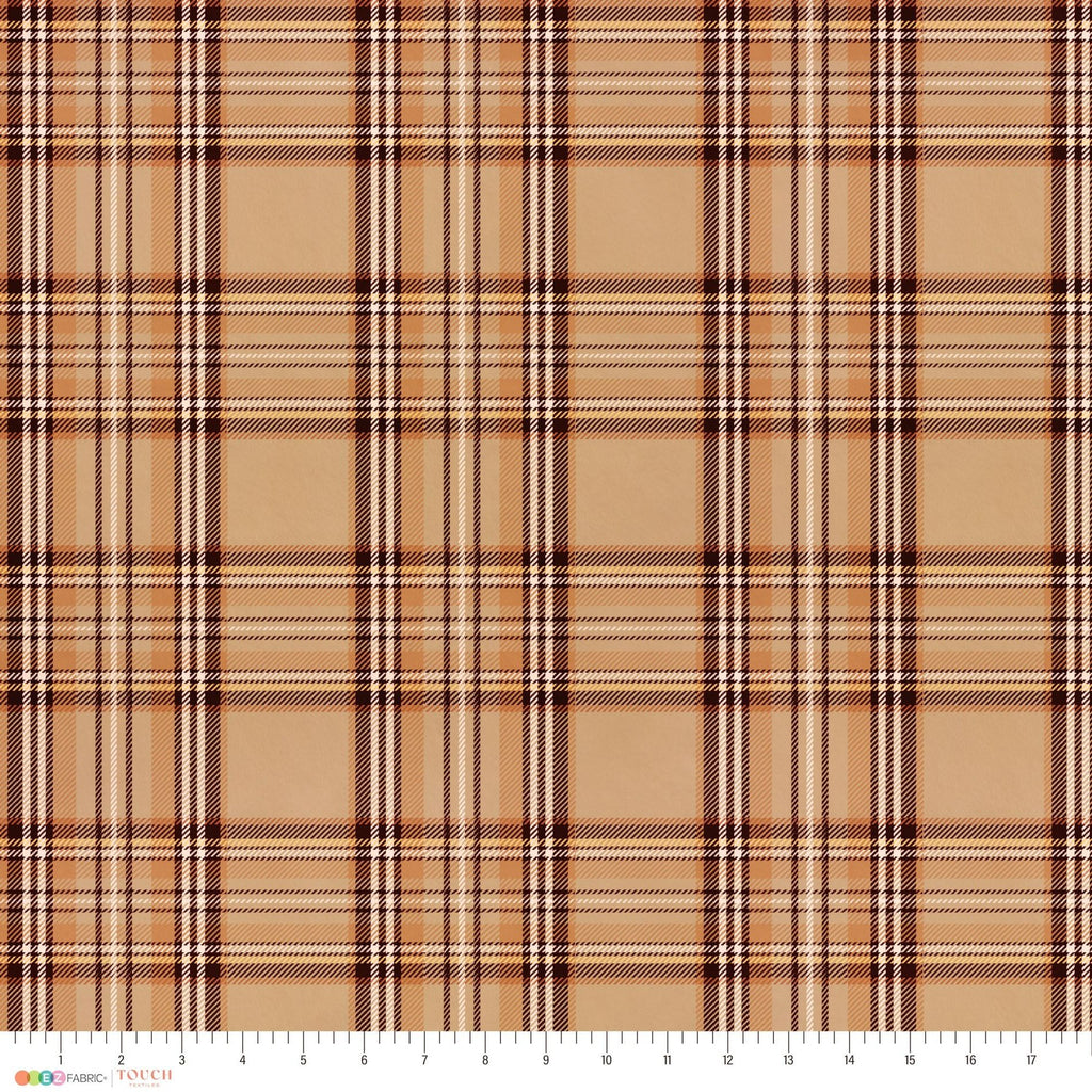 Plaid minky fabric, full yard view