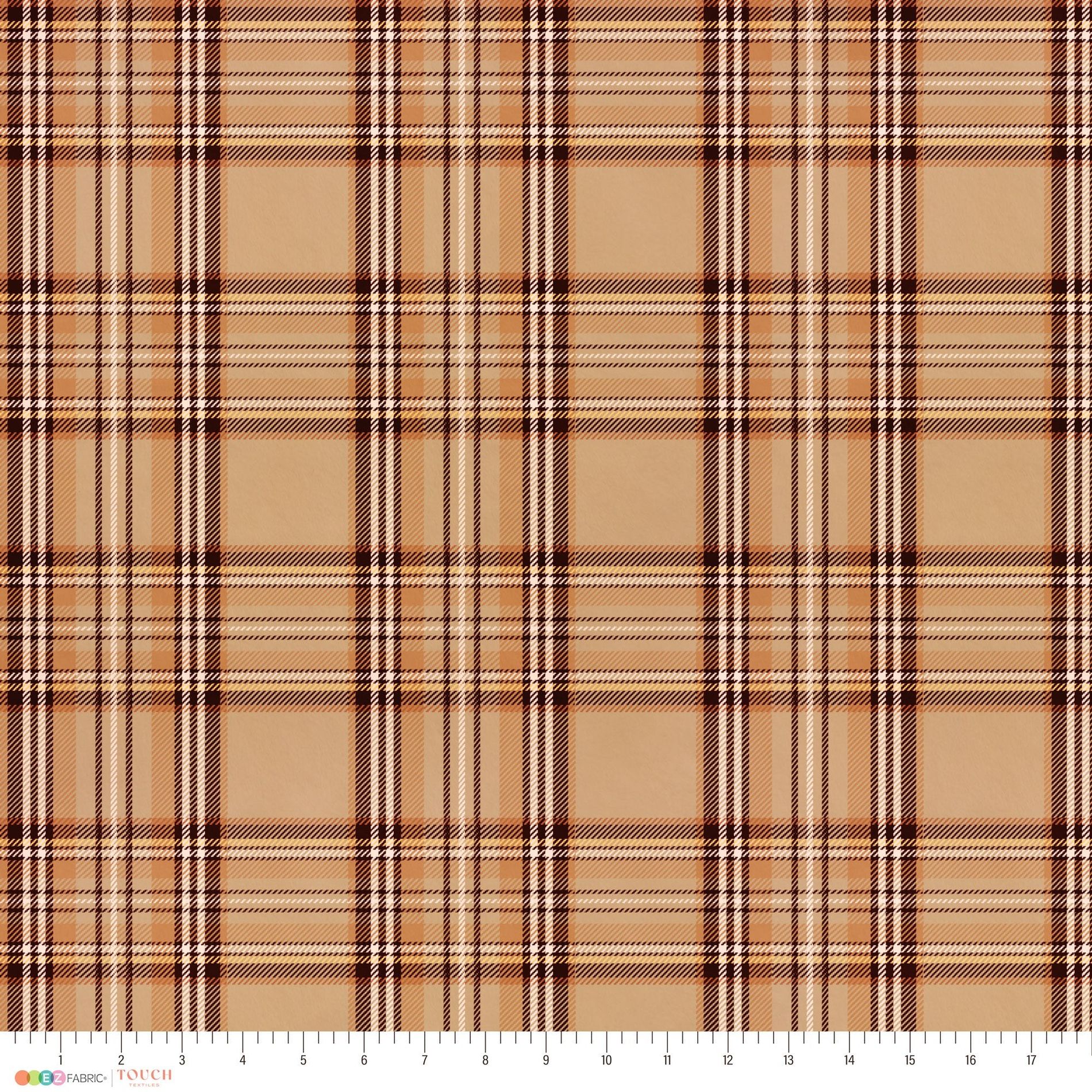 Plaid minky fabric, full yard view