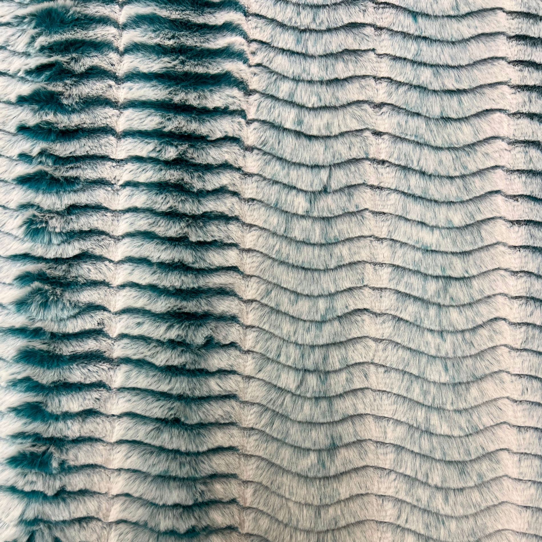 Frosted Ocean snuggle minky fabric, folded drape