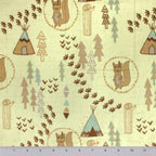 Pow Wow minky fabric, tent print close-up