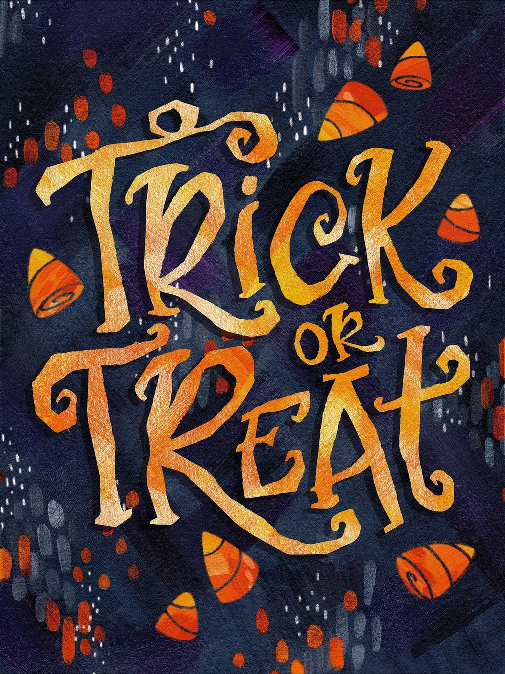 Trick or Treat Calan Halloween panel minky fabric, swatch