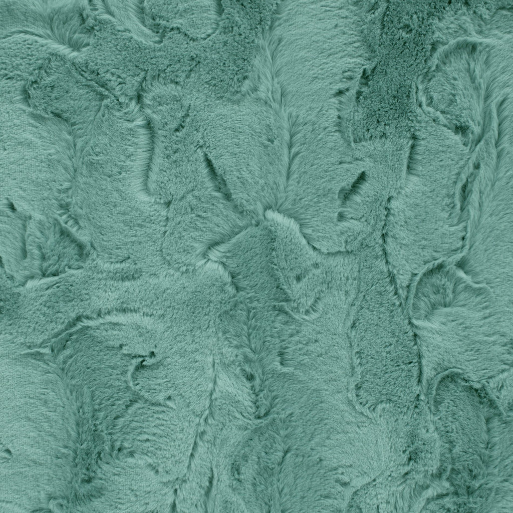 Luxe Snuggle greens minky fabric, plush pile detail