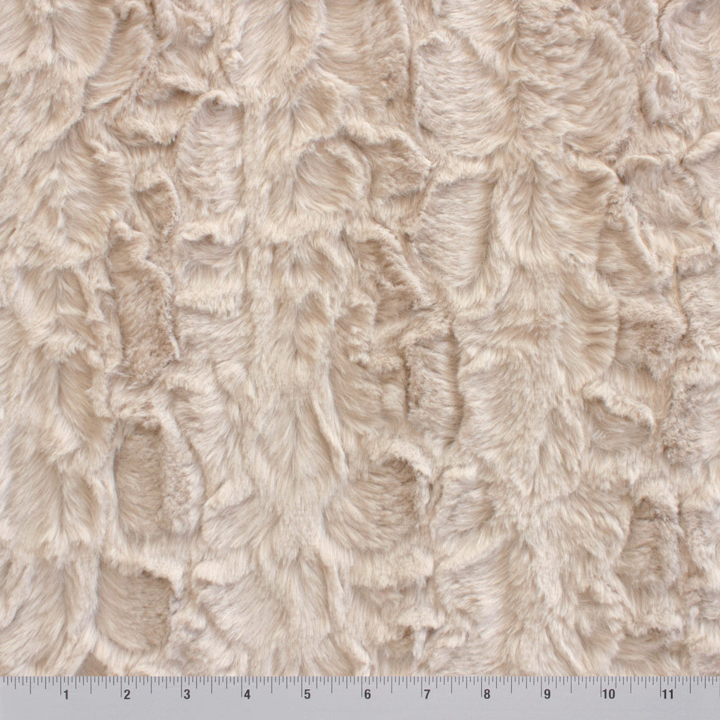 Malibu Snuggle earth tones minky fabric, plush pile close-up
