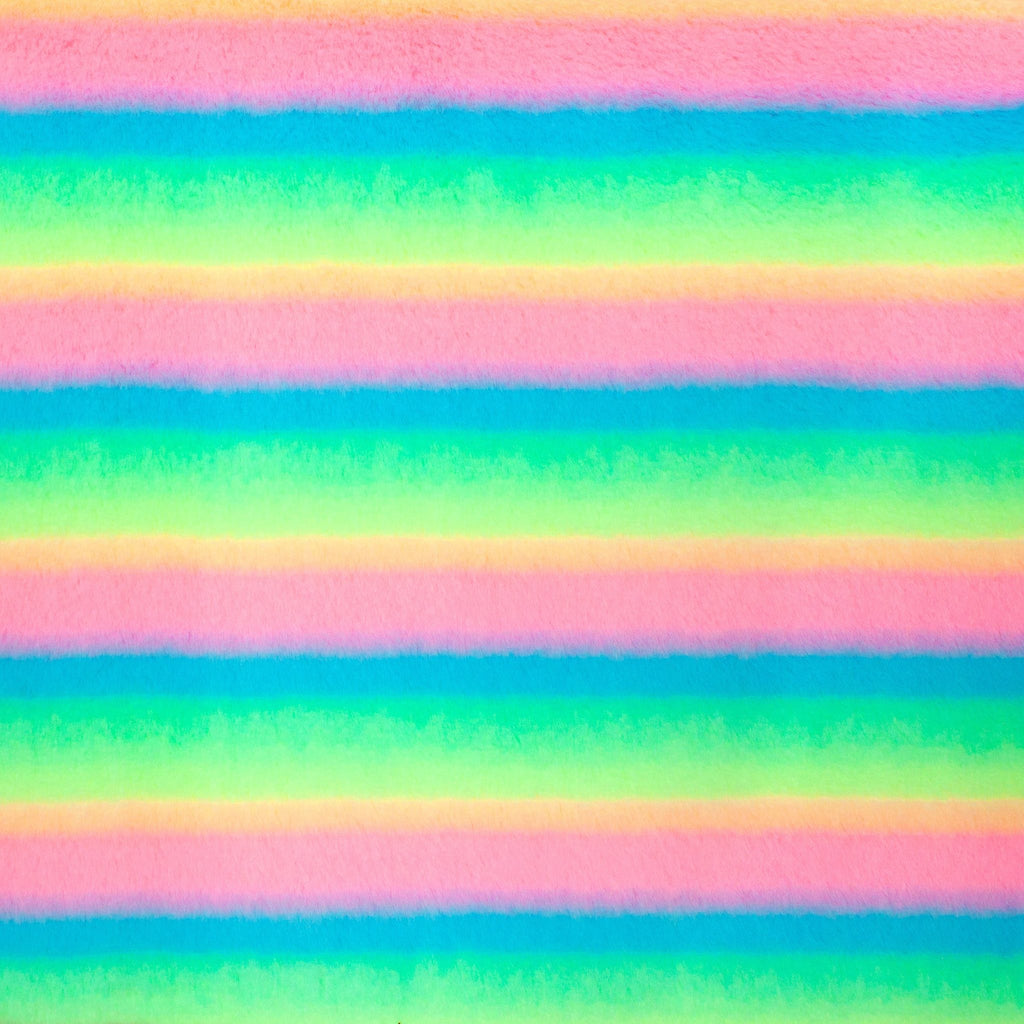 Neon rainbow snuggle minky, close-up of plush pile