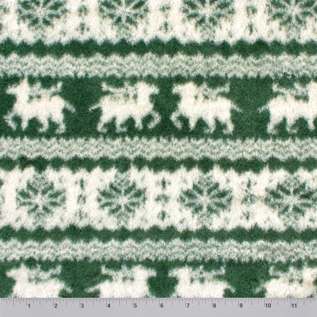 Nordic Reindeer snuggle minky fabric, full print repeat