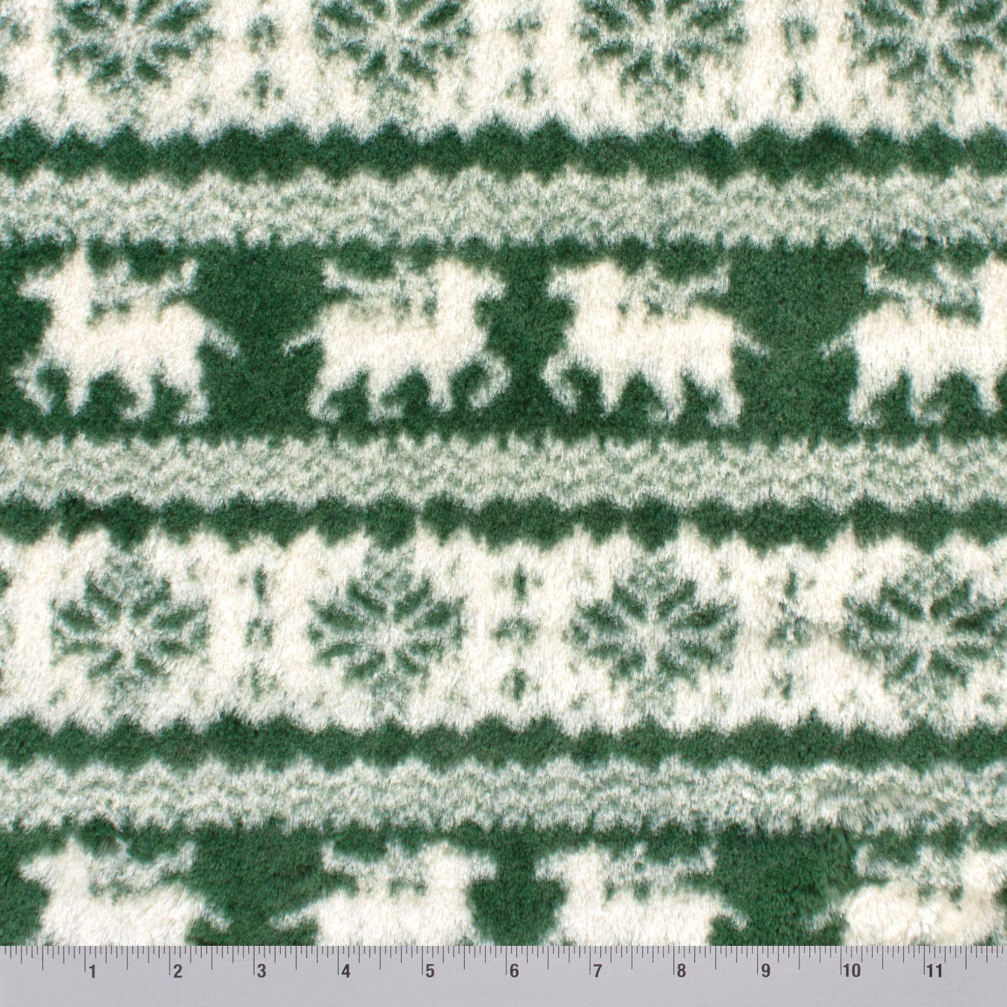 Nordic Reindeer snuggle minky fabric, full print repeat