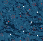 Red, White and Shine print minky fabric, swatch
