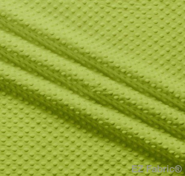 Solid Minky Dot Greens minky fabric, apple green swatch
