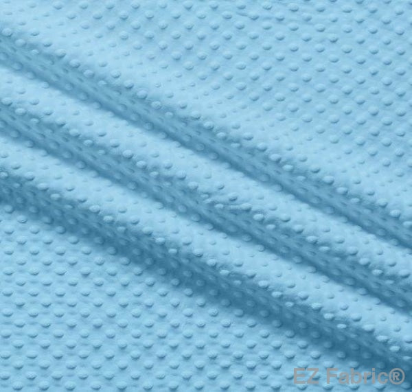 Solid Minky Dot Blues minky fabric, blue bell swatch
