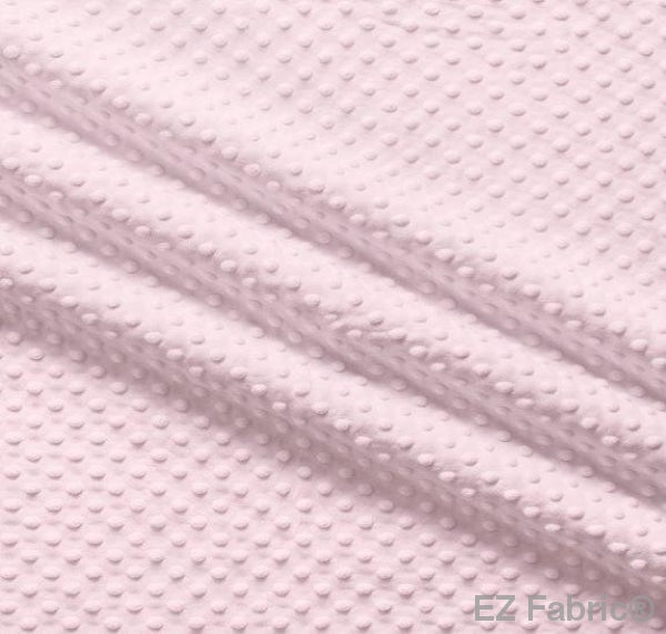 Silky minky dot fabric blush pink, swatch