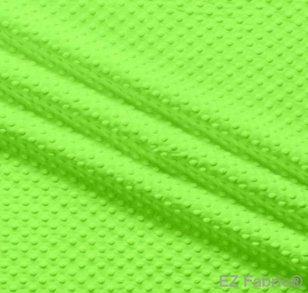 Solid Minky Dot Greens minky fabric, bright lime swatch