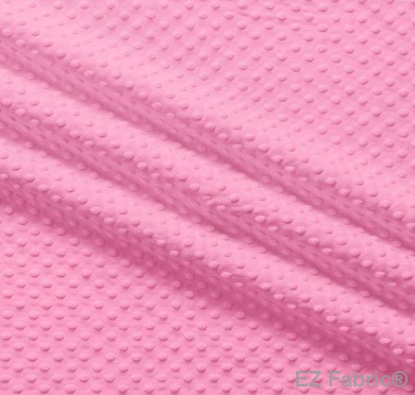 Silky minky dot fabric bubblegum, swatch