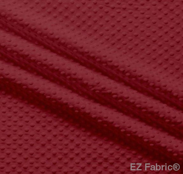 Solid Minky Dot Earth Tones minky fabric, burgundy swatch