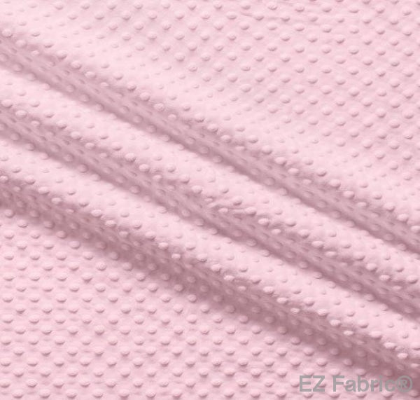 Silky minky dot fabric candy pink, color detail