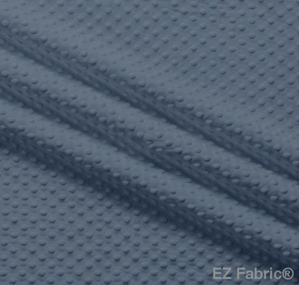 Solid Minky Dot Blues minky fabric, denim swatch