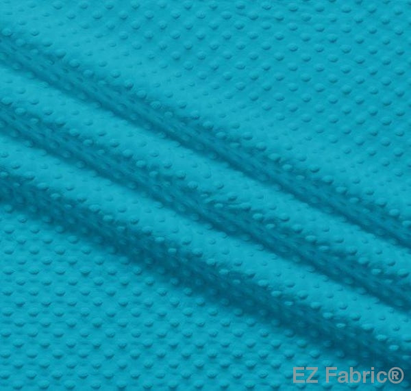 Solid Minky Dot Blues minky fabric, dark turquoise swatch