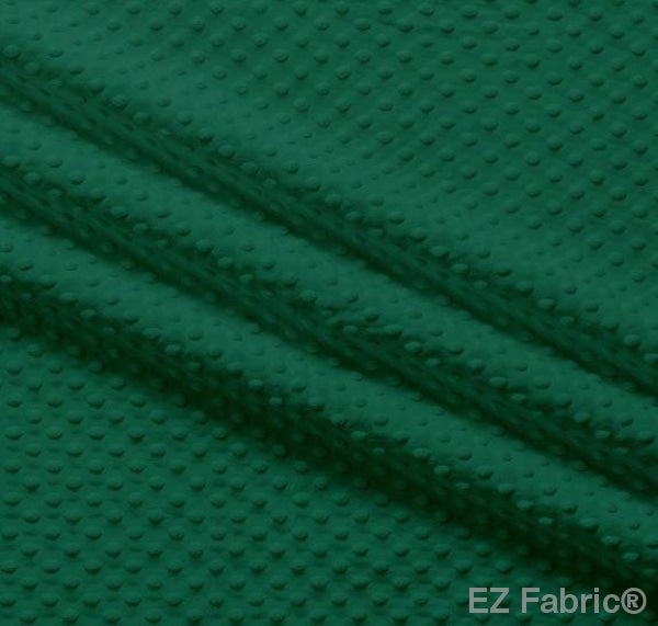 Solid Minky Dot Greens minky fabric, emerald green swatch