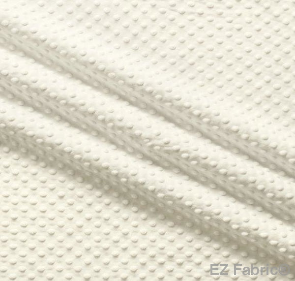 Solid Minky Dot Neutrals minky fabric, ivory swatch