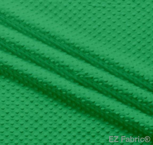 Solid Minky Dot Greens minky fabric, kelly green swatch