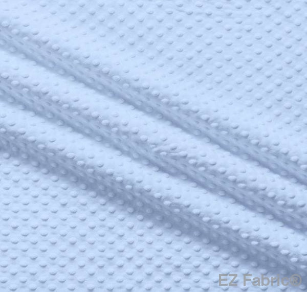 Solid Minky Dot Blues minky fabric, light blue swatch