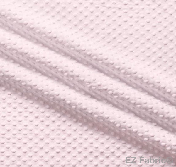 Silky minky dot fabric light pink, close-up