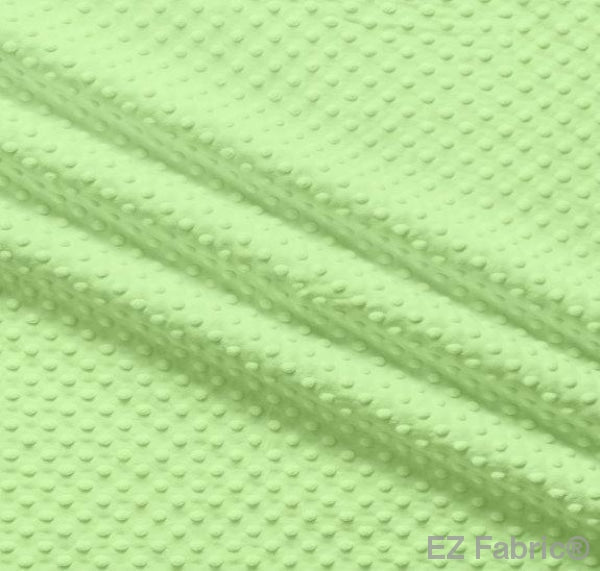 Solid Minky Dot Greens minky fabric, lime swatch