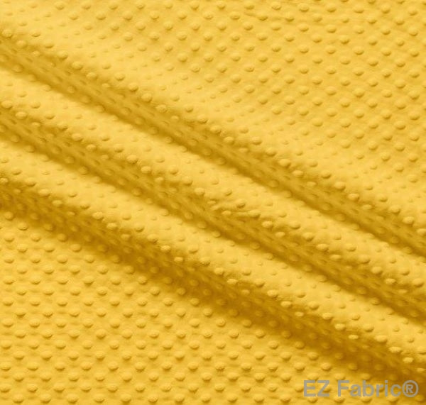 Silky minky dot fabric mango yellow, close-up