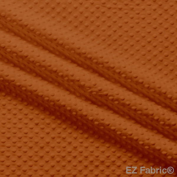 Solid Minky Dot Earth Tones minky fabric, rust swatch