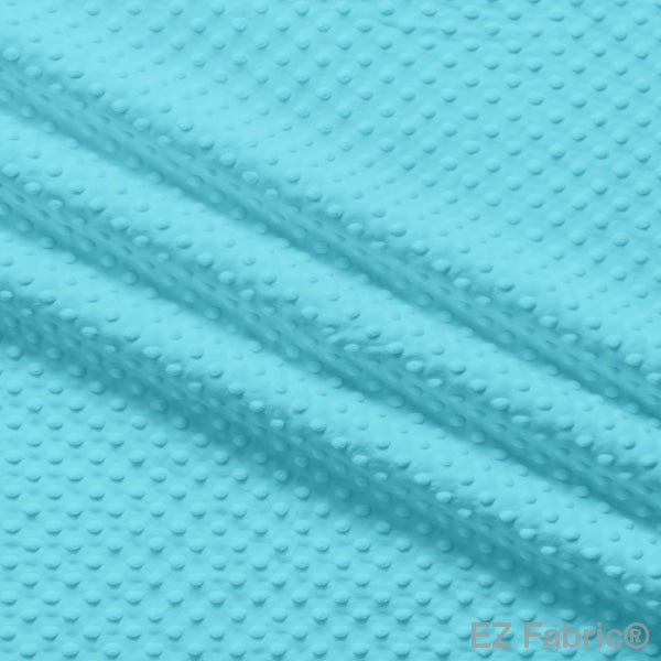 Solid Minky Dot Blues minky fabric, turquoise swatch
