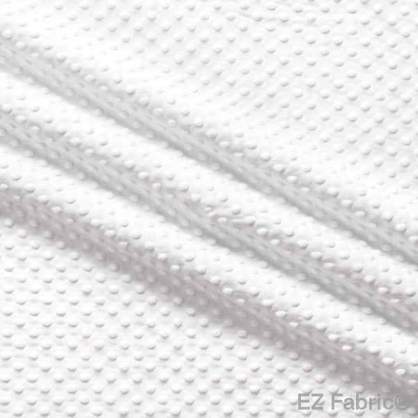 Solid Minky Dot Neutrals minky fabric, white swatch