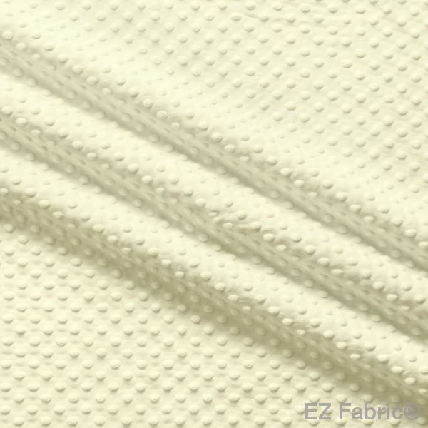 Silky minky dot fabric yellow solid, smooth pile detail