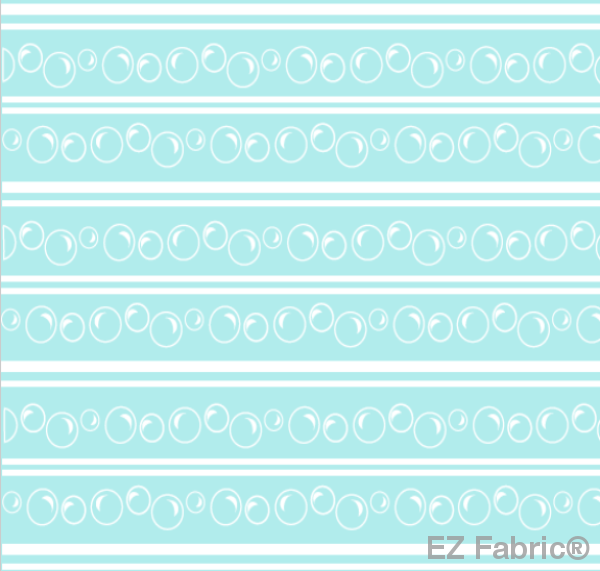 Bubbles of Fun Mint minky fabric, close-up of print