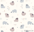 Bear Love Cream Minky Fabric by EZ Fabric 