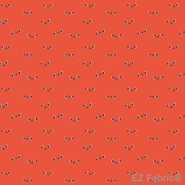 Googly Eyes Flame minky fabric, swatch