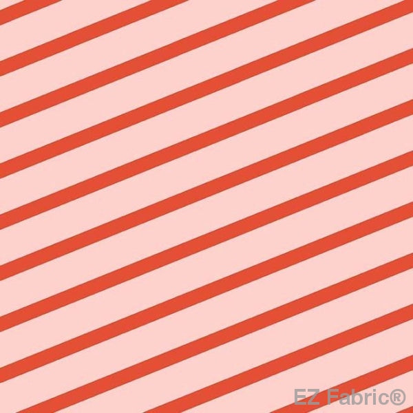 Cherry Stripe Pink minky fabric, close-up