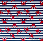 Crabby Stripe navy minky fabric, bolt