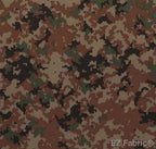 Digi Camo minky fabric, brown digital camouflage print swatch