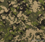 Digi Camo minky fabric, green digital camouflage print swatch