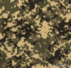 Digi Camo minky fabric, khaki digital camouflage print swatch