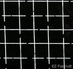 Grid black print minky fabric, close-up