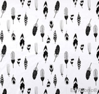 Feathers white print minky fabric, swatch