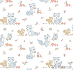 Friendly Critters red woodland minky fabric, swatch