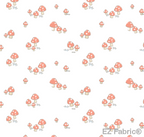 Mushroom red print minky fabric, close-up