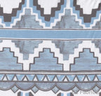 Art Deco carpet blue geometric minky fabric, swatch