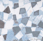 Camo Castle blue geometric minky fabric, swatch
