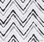 Chevron Ikat black minky fabric, close-up