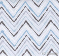 Chevron Ikat blue minky fabric, close-up