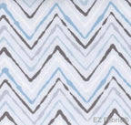Chevron Ikat blue minky fabric, close-up