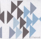 Triangles blue geometric minky fabric, bolt